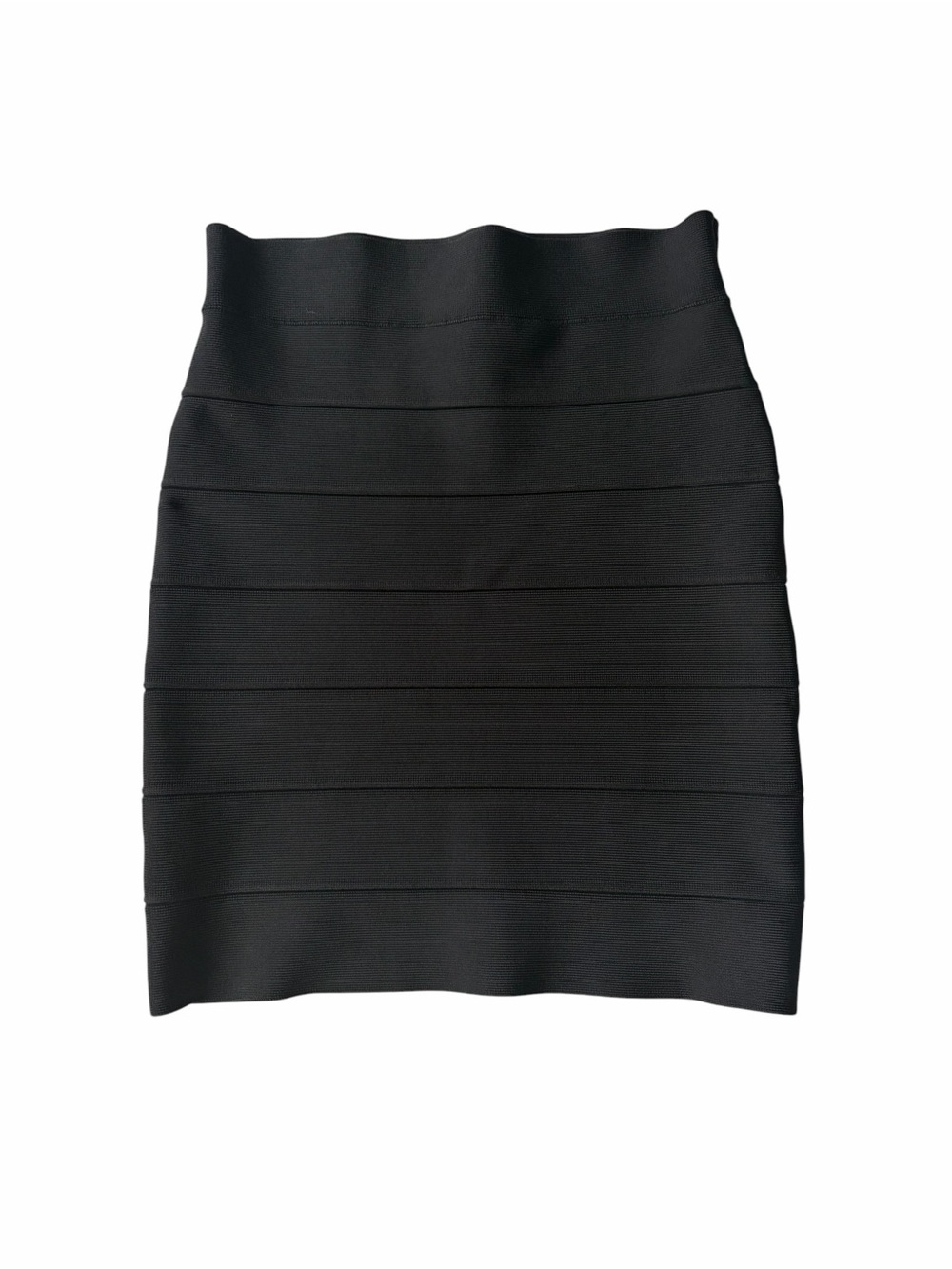 BCBGMaxAzria Simone Black Bandage Bodycon Heavy Knit Mini Skirt M